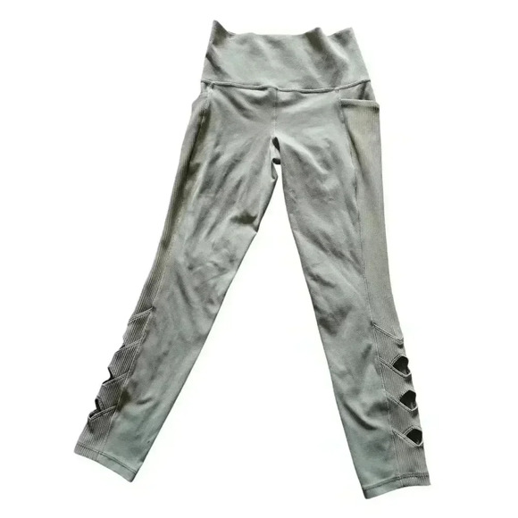 Athleta Salutation Stash Pocket II Cutout 7/8 Leggings Olive Green Sz XS #018 - Picture 5 of 6